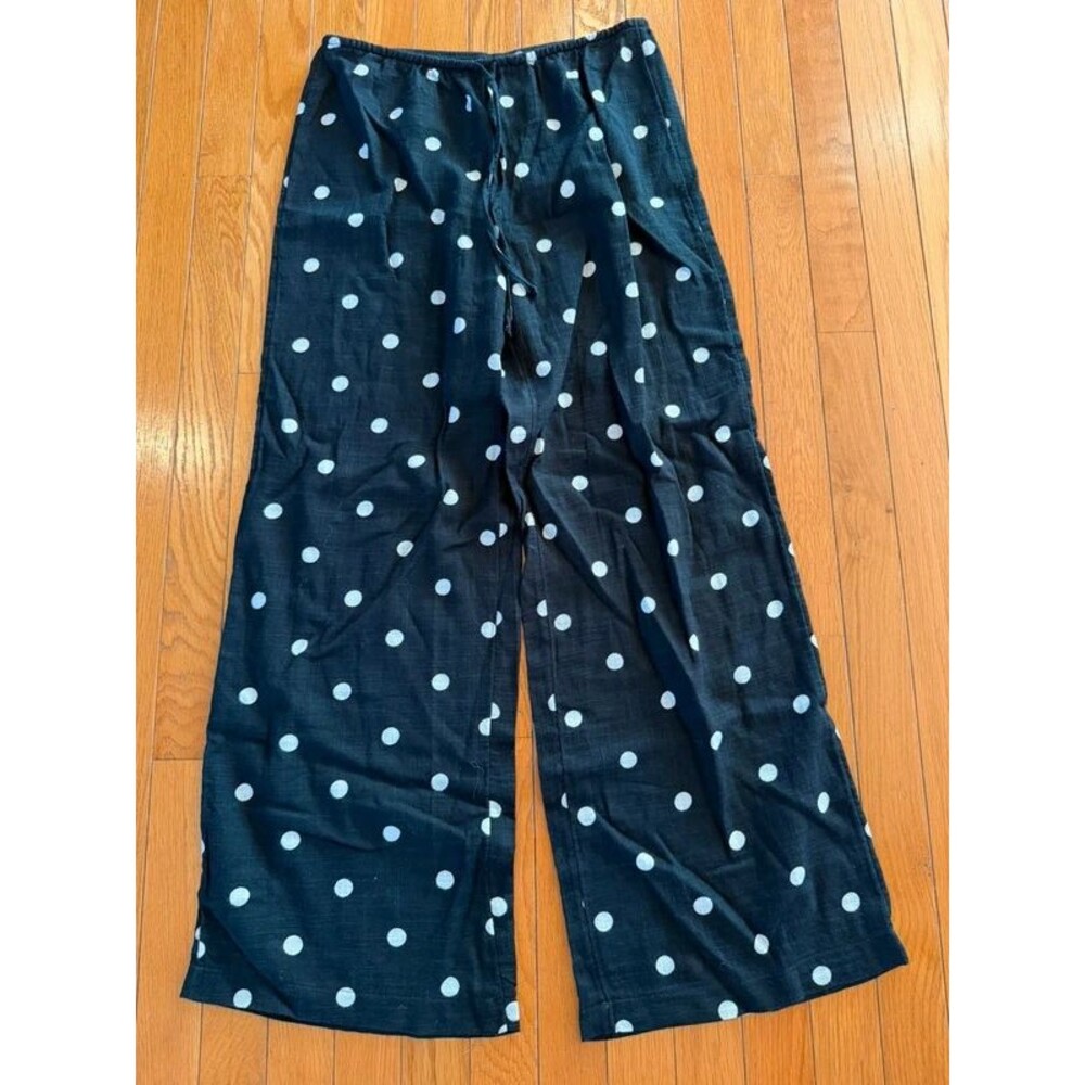 New Shade & Shore Beach Pants Black & White Polka Dot Sz Small